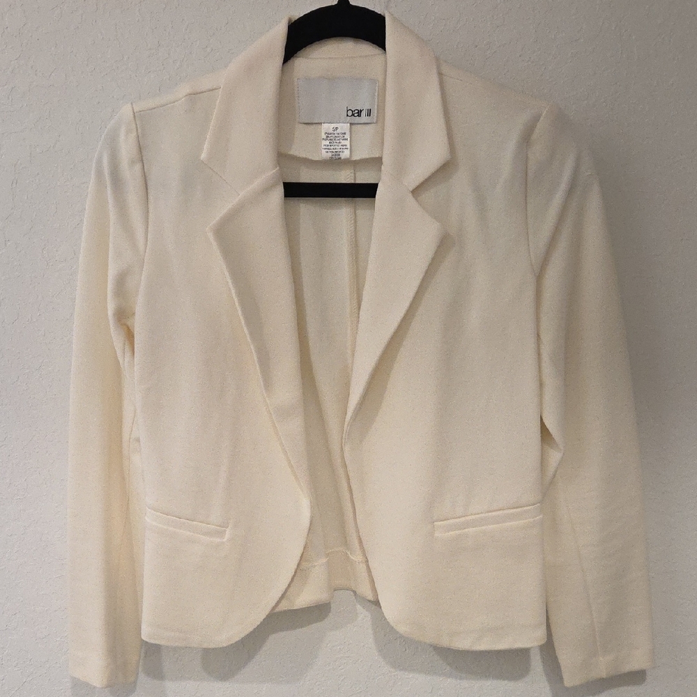 Bar III Cream Open-Front Blazer